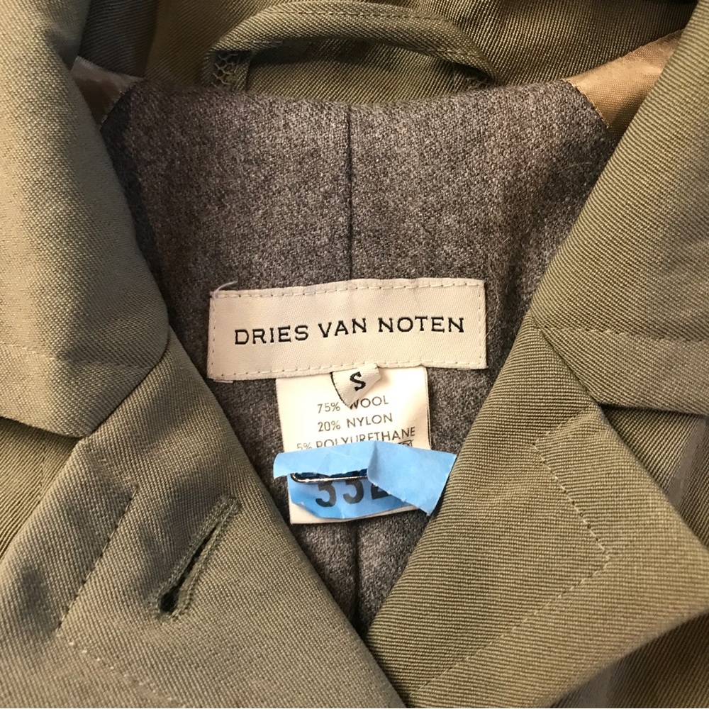Dries Van Noten Olive Green Trench Coat - Picture 2 of 6